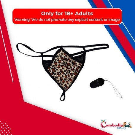 Leopard Grain Underwear Remote control vibrating t-back VP-002