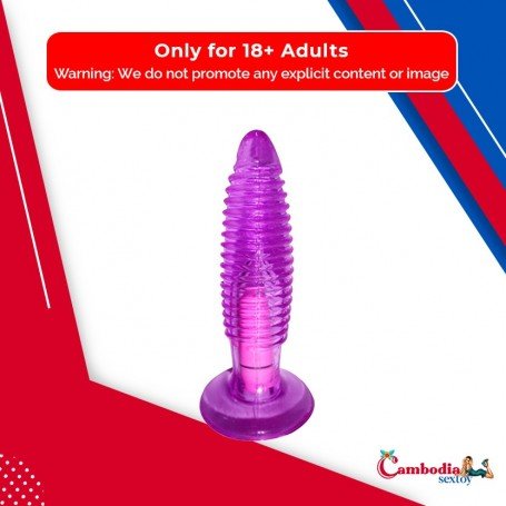 Purple Jelly Anal Vibrating Butt Plug With Suction Cup AD-024
