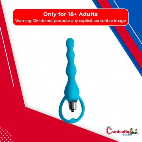 BLUE SILICONE ANAL VIBRATOR AD-029