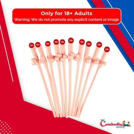 Pack of Ten Willy Straws Blow me KP-001