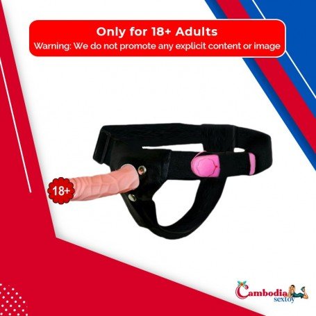 Le Luv 6.5” Male Hollow Vibrating Strap On SO-010