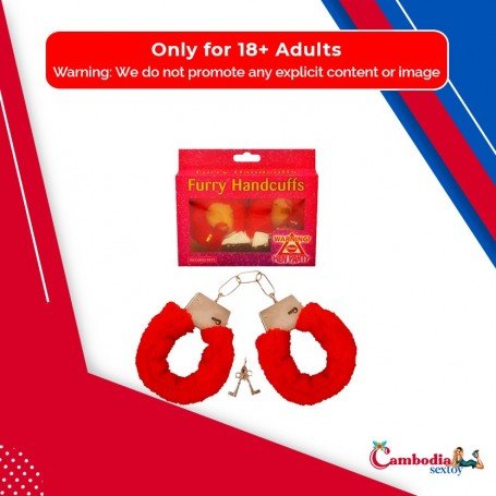 Fetish Fantasy Beginner's Furry Cuffs in Red BDSM-004