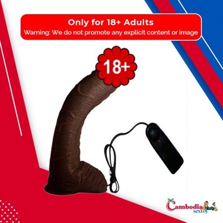 Big Bent 10" Realistic Vibrator Suction Cup Chocolate Dong Vibrator RSV-075